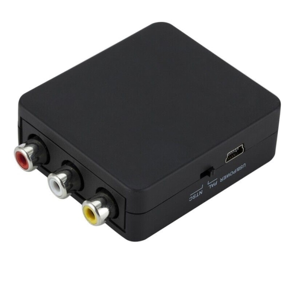 HDMI till RCA AV Adapter Converter Kabel CVBS 3RCA 1080P kompositvideoljud Black