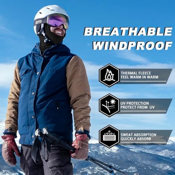 Utomhus vinter varm vindmask Utomhus fleecehals kall dimma mask cover Gray