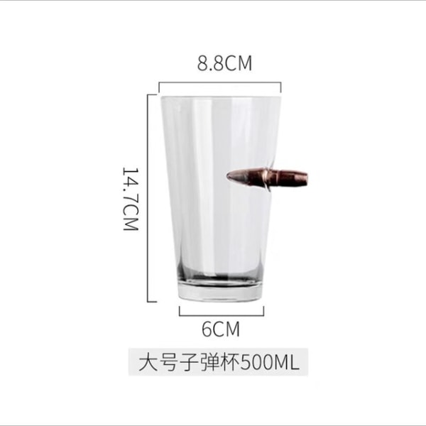 Glas med kulkristallkopp dubbade stridsspetsshotglas C