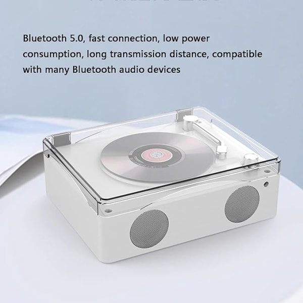 Bärbar CD-spelare, Bluetooth musikspelare med fjärrkontroll, dubbel stereo White