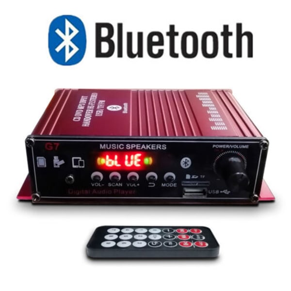 400W Bluetooth HiFi power Audio Digital Stereo FM AMP Red