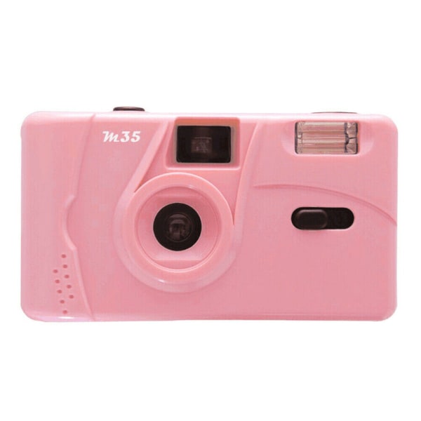 Vintage Camera Retro M35 35 mm återanvändbar filmkamera med blixt Pink
