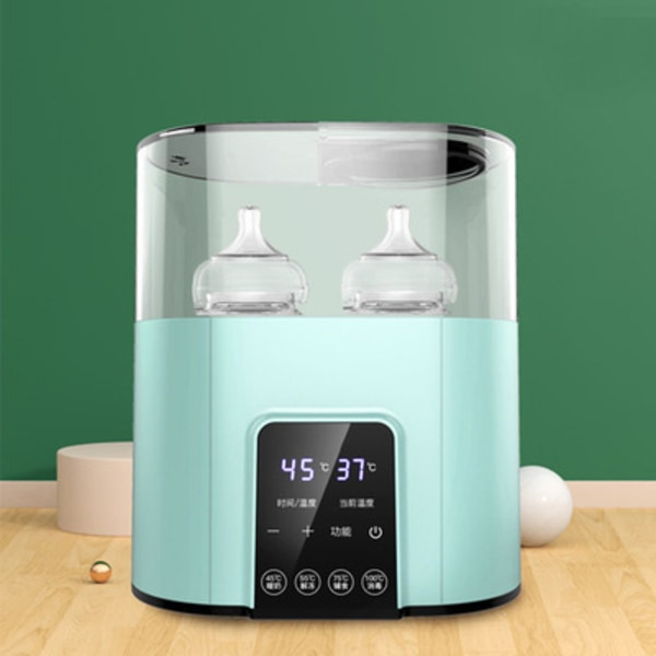 Helautomatisk termostatisk flasksterilisering och snabb mjölkvärmning Green