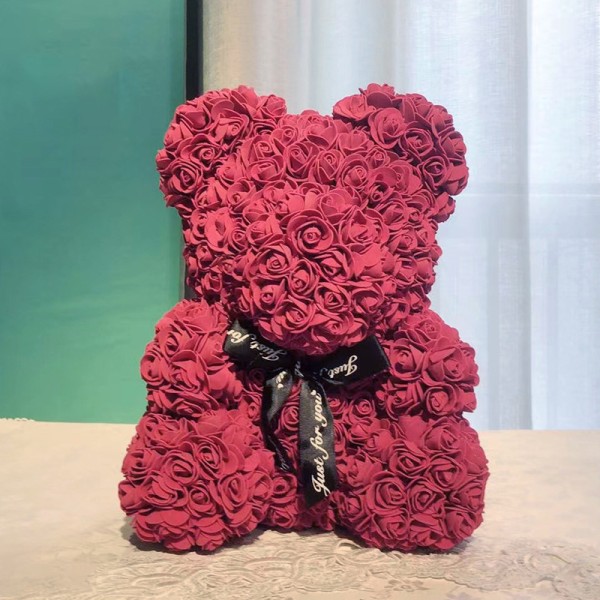 10" Rose Bear - Varje Rose Bear kommer med en Rose Teddy Bear dark red