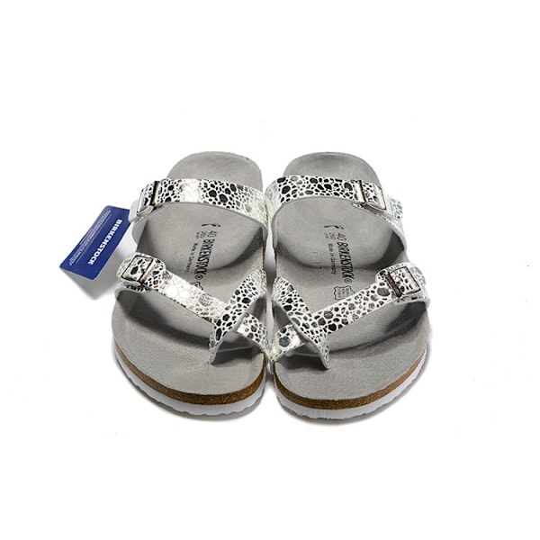 BirkenstocKS  Mayari Birko-Flor silver Cork slippers 38