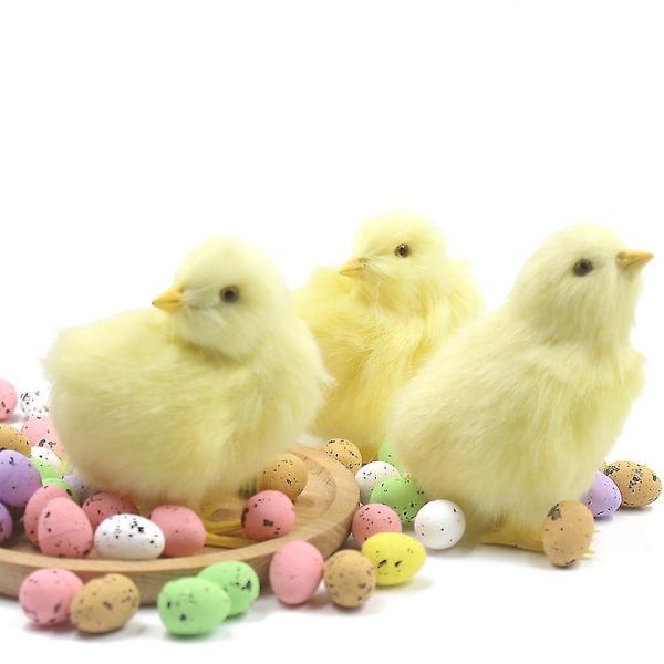 Chick Toy with Crowing Mock Chick pääsiäiskoristelu Diy Miniatyyri broilerin puutarhakoristeet Kodin pääsiäisjuhlakoristeet (Chick 4) Chick 4