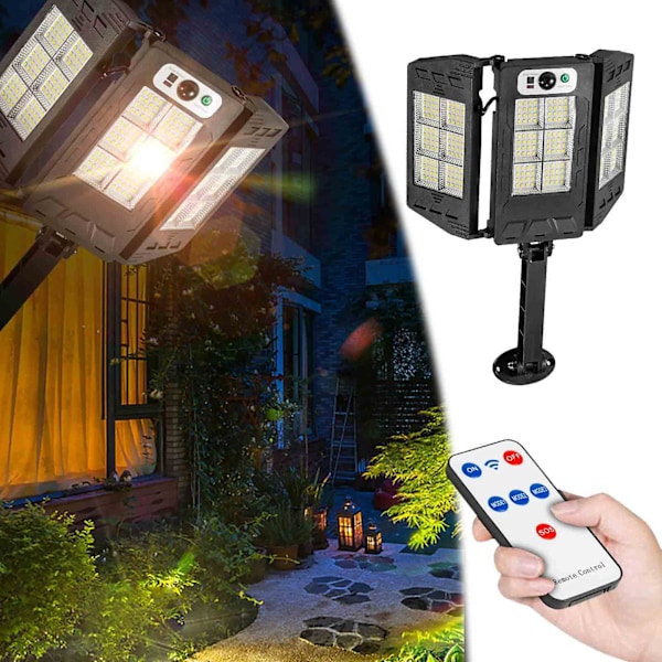 Solcellslampa för utomhusvägg med 3 ljuslägen för ytterdörr, trädgård, gård och garage