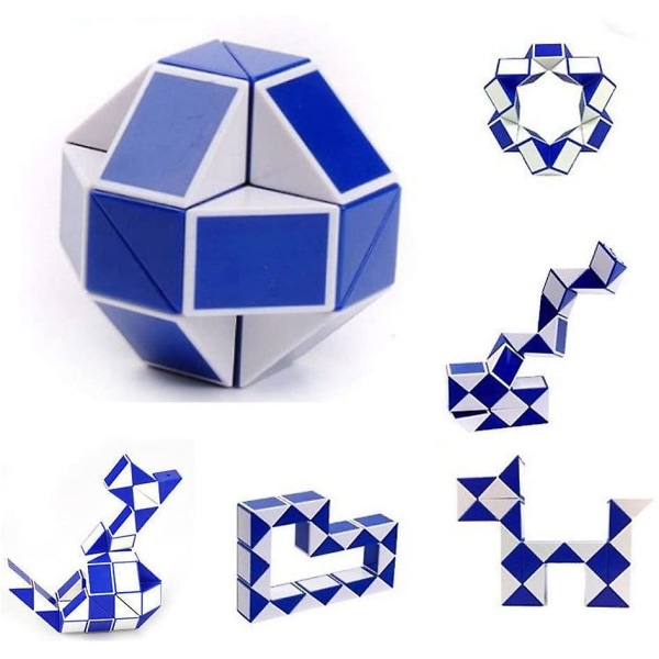 24 Blocks Variety Magic Viivain Muovinen Magic Snake Cube Satunnainen väri