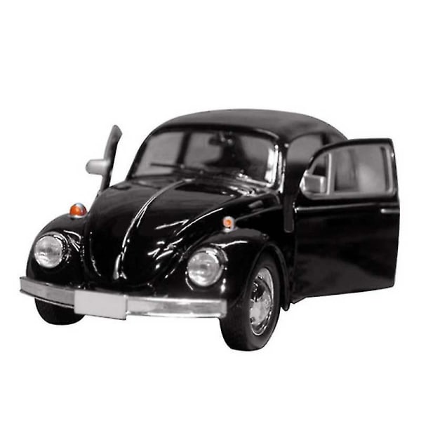 Hhcx-new Lovely Vintage Beetle Car Children Toy Diecast Pull Back Car Model Children Gift Boystoy Decor Cute Figurines Black