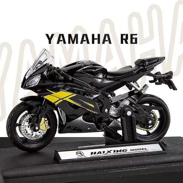 Hhcx-1:18 Scale Yamaha R6 Alloy Scooter Sport Bike Figurines Diecasts Kids Toy Motorcycle Racing Model Replicas Collect Gift For Boys Black