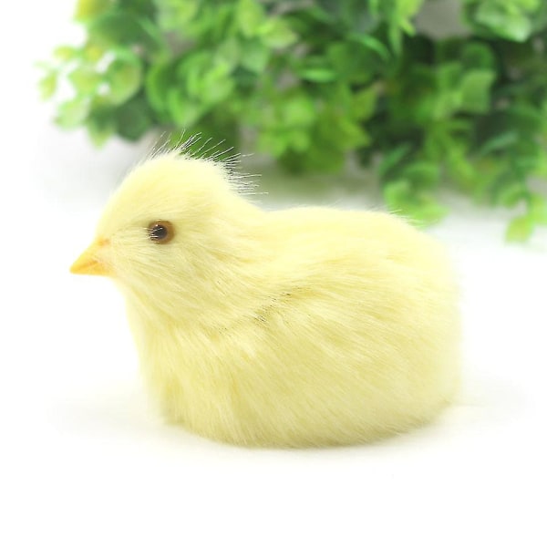 Kyllingelegetøj med galende Mock Chick påskedekoration gør-det-selv Miniature Kyllingehave dekoration Hjem påskefestdekoration(Chick 1) Chick 1