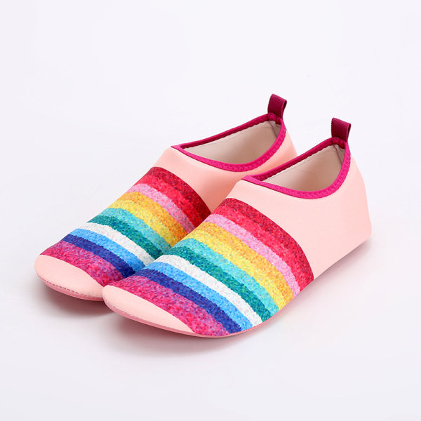 Ulkoilun vesi kahluu rantasukat vesihiihto kengät snorklaus uintikengät ajaa kuntoilu paljain jaloin kengät Rainbow Pink XL
