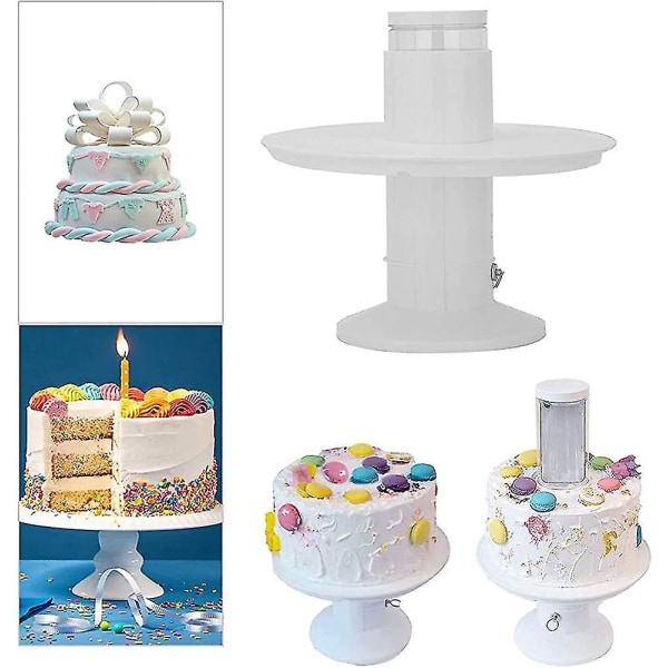 2 i 1 Surprise Popping Cake Stand Barnfödelsedagstårthållare med dragring