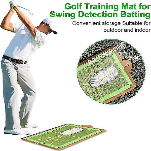 Golf Sving Treningsmatte Øvelses Hitting Aid Matte Viser Sving Pute Golf Impact Matte