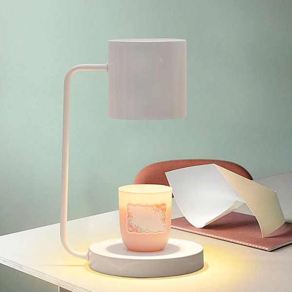 Aromaterapi smeltet vokslampe soverom nattbord dekorasjon bordlampe ornamenter stearinlys lampe (hvit)