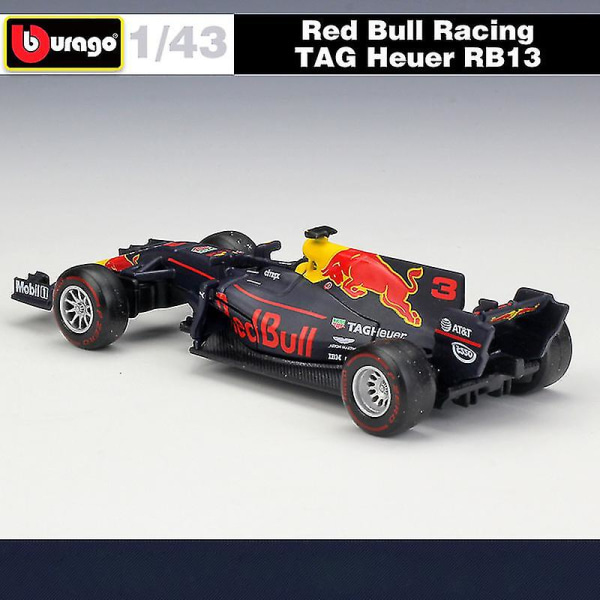 Hhcx-bburago Diecast 1:43 Scale F1 Red Bull Racing F1 Car Rb16&15&14 Infiniti Racing Team Alloy Toy Formula 1 Car Model Kid Gift 2017 RB13 NO.33