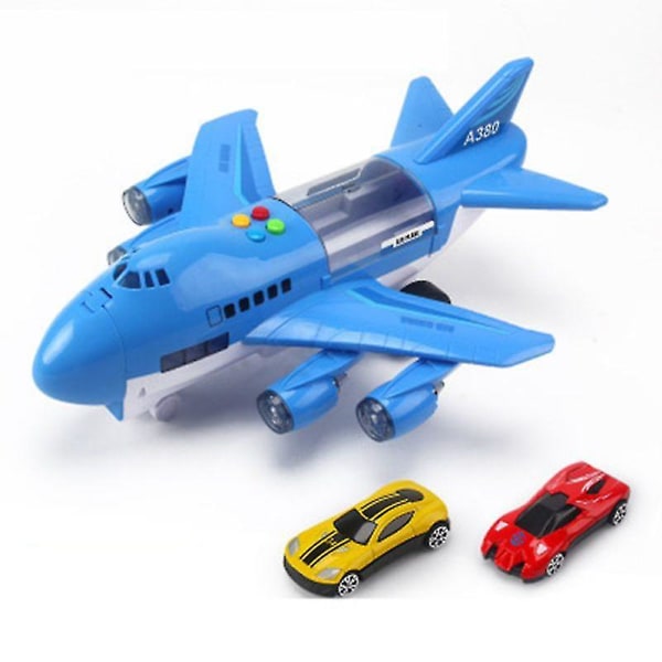 Hhcx-new Deformation Music Simulation Track Inertia Toy Aircraft Large Size Passenger Plane Kids Airliner Toy Car For Children&#39;s Gift blue 438