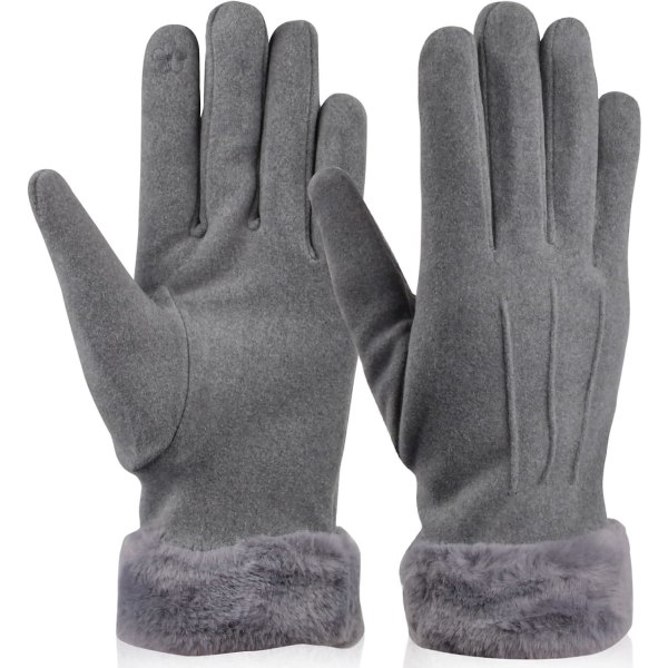 Women's Winter Warm Gloves Touch Screen Gloves Fleece Texture Winter Thermal Gloves for Skiing Driving Jogging Cycling