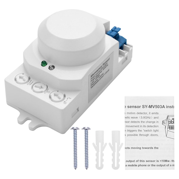 5,8 GHz HF-system LED bevegelsessensor lysbryter, hvit