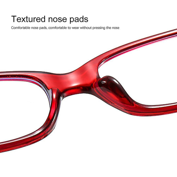 Anti-stråling leseglass Liten ramme rektangulær kant presbyopiske briller (røde briller effekt 200) Red glasses power 200