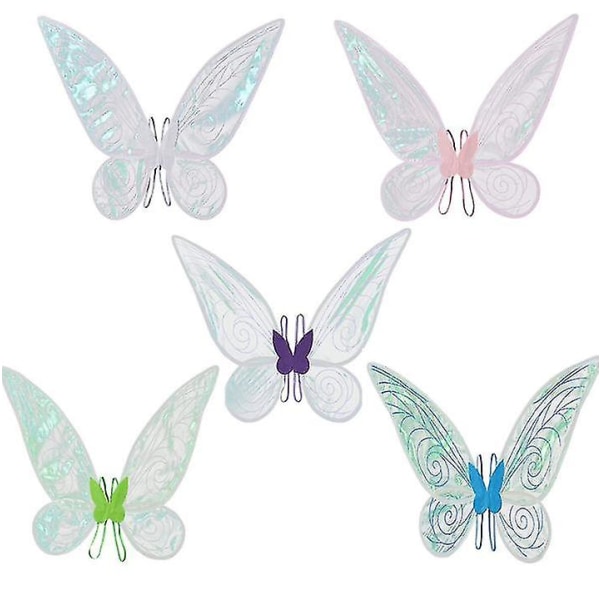 Fairy Genie Wings Kostume Småbørn Dress Up Sommerfugleformede vinger til piger (pink) pink