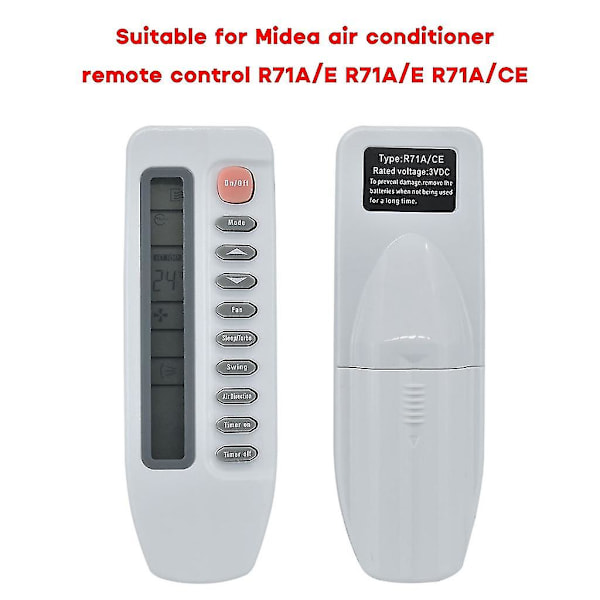 R71a/ce Fjernkontroll for Midea R71a/e R71a/e Air Condition Remote Holdbarhet Aircondition Fjernkontroll