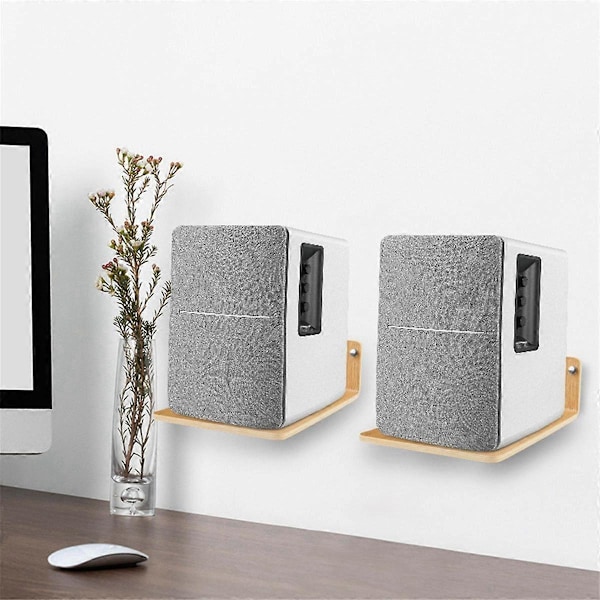 2Pcs Wall Mount Speaker Stand for R1280T/R1280DB/R1700BT Speakers, Wooden Wall Shelves Display Wal