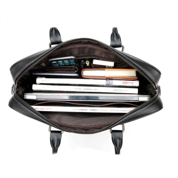 Black custom slim-fit Executive Travel Men's PU leather business laptop briefcase
