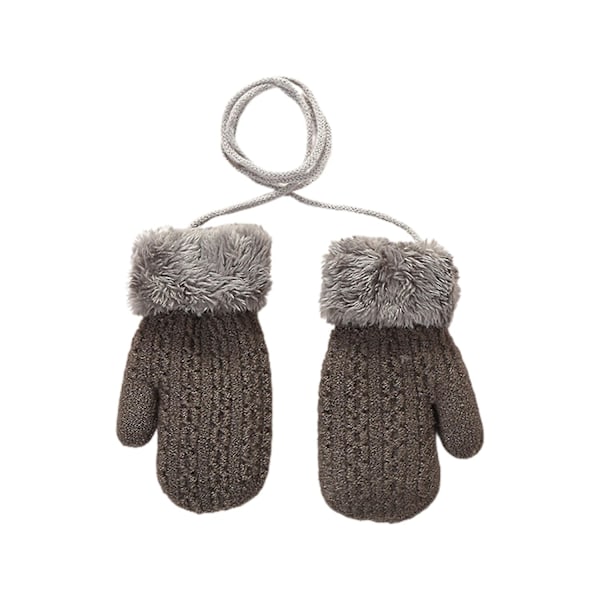 1 Par Vanter Tykke Foret Hold Varme Akrylfiber Isoleret Åndbar Vinterhandsker dark grey