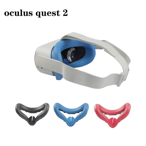Nytt mykt anti-svette silikon øyedeksel for Oculus Quest 2 Vr briller Unisex lysblokkerende anti-lekkasje ansikt øyedeksel Pad (blå) Blue