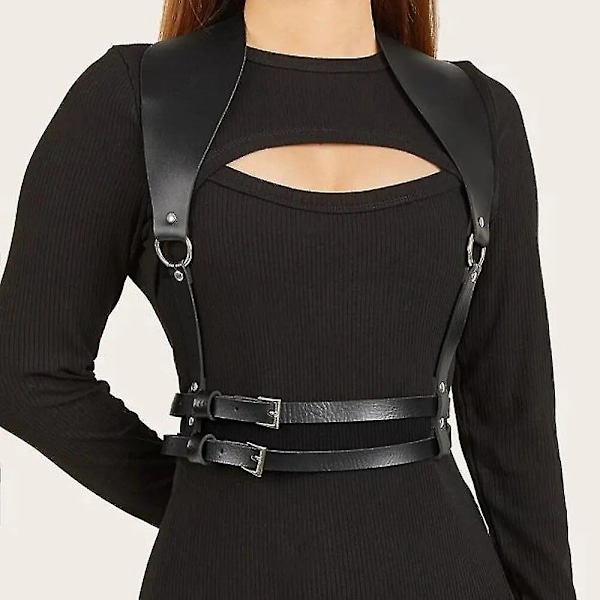 Women Leather Harness Belt Strap Girdle Sexy Lady Handmade Belt Decorative Shirt Dress Smooth Buckle Vest Harness For Female