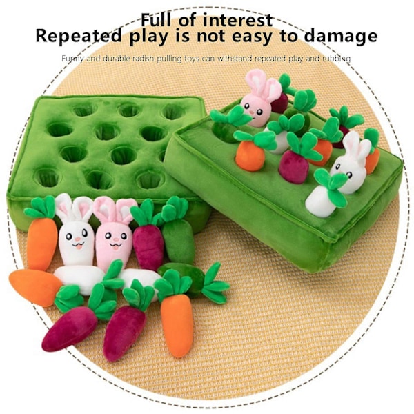 Morotsleksak Morotsdragande Leksak Husdjur Tuggbara Leksaker Interaktiv Morotsfyllningsleksak Interaktiv Snufflematta Grönsaksfält Vegetarisk Leksak