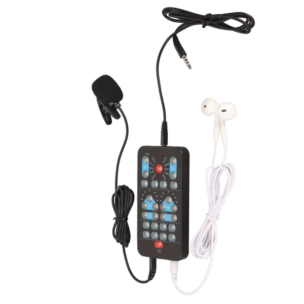 Multifunktionell mini röstväxlare ljudkort med 8 ljudeffekter för PS5/XboxPC/mobiltelefon/bärbar dator