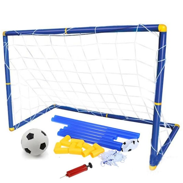 Inomhus Mini Vikbar Fotboll Fotboll Målstolpe Net Set+pump Barn Sport Hem Spelleksak Blue