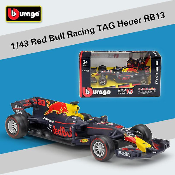 Hhcx-bburago Diecast 1:43 Scale F1 Red Bull Racing F1 Car Rb16&15&14 Infiniti Racing Team Alloy Toy Formula 1 Car Model Kid Gift 2017 RB13 NO.33