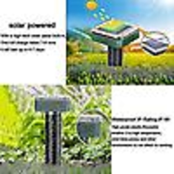 Utomhus solar ultralyd repeller orm og insektsavvisende vibrerende elektronisk høyeffekt avelsfarm small round mouse repeller 4 pack
