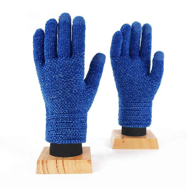 Strikkede hansker "berøringsskjermhansker damer,varme strikkehansker" (2 par)(Klein blå) Klein blue