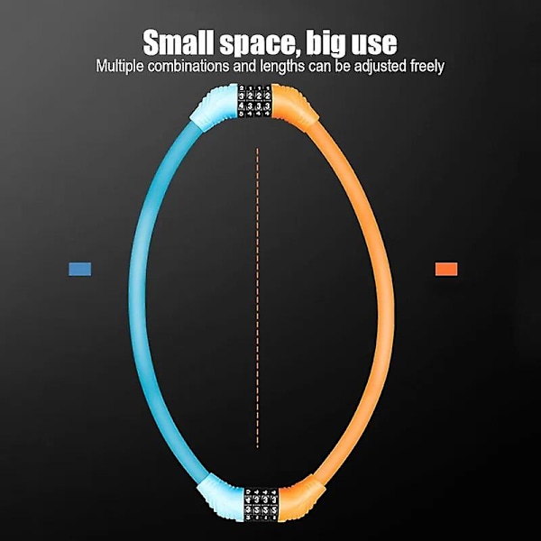 4-cifret kombinationslås Anti-tyveri zink legering+pvc universel bærbar sikkerhedsstål kæde motorcykel kombinationslås blue