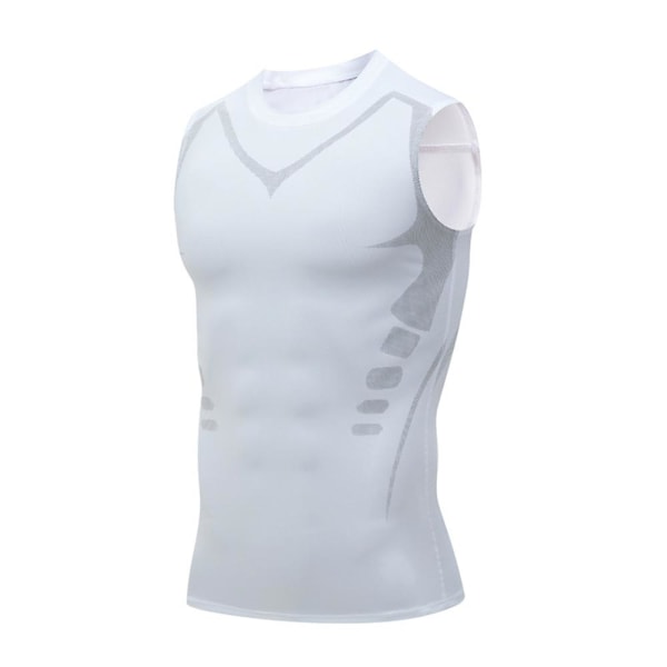 2023 Ny Version Ionic Shaping Vest, Komfortabel Og Åndbar Is-Silke Stof white xxl