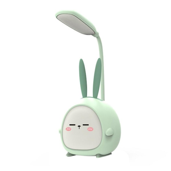 Bærbar Led-skrivebordslampe Sammenfoldelig lys Sød tegneserie-bordslampe USB-genopladning Led-læselys Øjenbeskyttende Farverigt natlys green rabbit