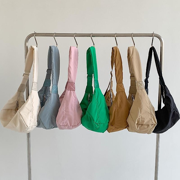 Uusi nailon vetoketju naisten laukku pieni olkalaukku korealainen tyyli Hobos laukku keskikokoinen vetoketju nuorten crossbody laukku koko myynti apricot