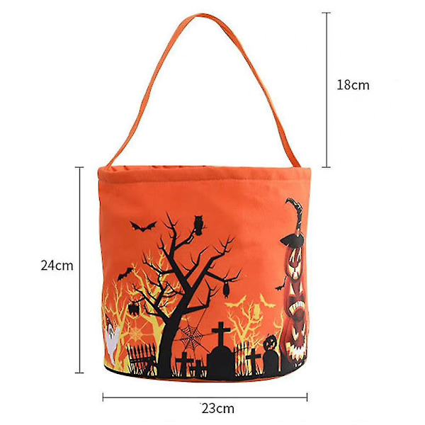 Halloween lysande godispåsar med LED-ljussträng bärbara trick or treat tote väskor godisförvaringshink