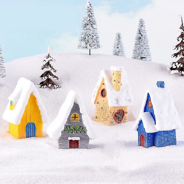Miniature Resin Farve Fairy House Micro Landskab Ornamenter Dukkehuse Skrivebordsdekoration