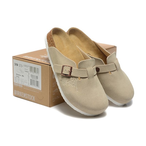 Birkenstocks Boston BS Unisex mockaskor med sluten tå,  Ljusbeige 44