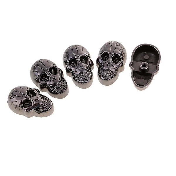 3x5 sett Skull Head Screwback Studs Punk Nagler for Bag Sko Lærhåndverk Svart