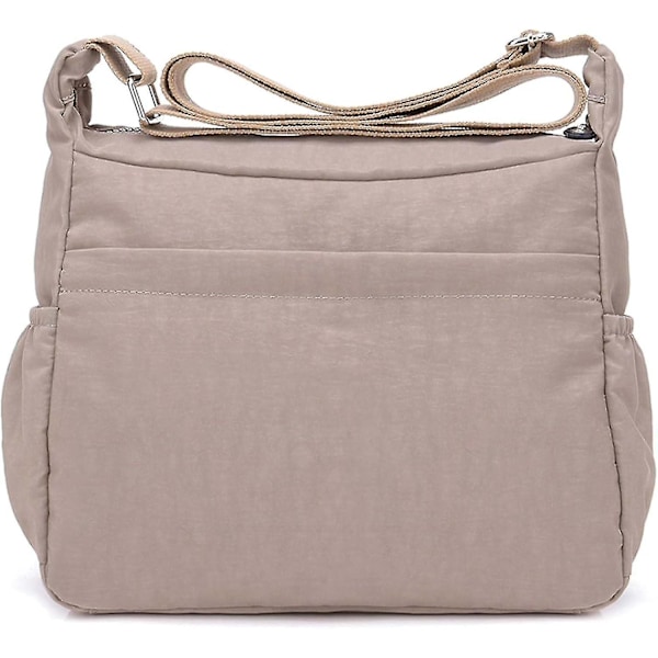 Naisten crossbody-laukku, monikäyttöinen vedenpitävä nylon olkalaukku, crossbody-laukku, kevyt taskukirjat apricot