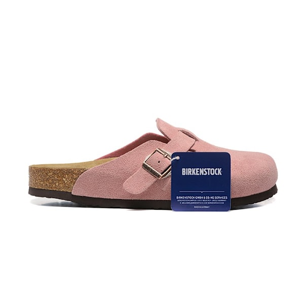 Birkenstock Boston BS Unisex mokkanahkakengät suljetulla kärjellä, ruusunpunaiset 39