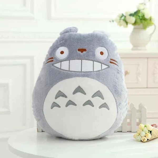 Kawaii sød Totoro plys pude fyldt Kiki Totoro legetøj japansk anime figur blød dukke hjem blød indretning kastepude pude blue 40x28cm