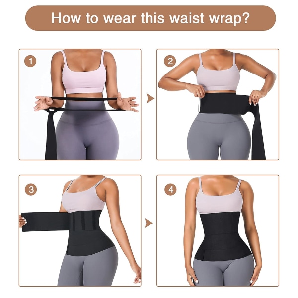 Waist trainer för kvinnor Justera ditt ryckbandage Wrap Mage Svett Wiast Wraps Midjetrimmer för gym Sport Beige 5m