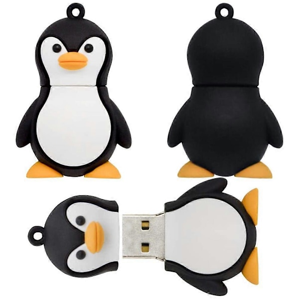 32GB Söt Baby Pingvin USB 2.0 Flash Drive Dataminne - Svart och Vit, 2 st